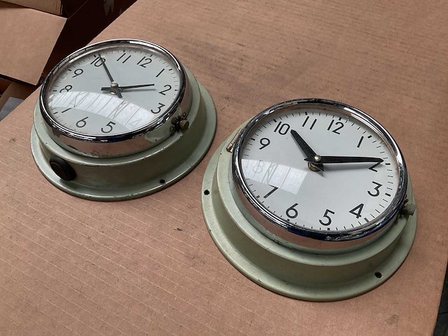 Vintage marine klok (2x) - afbeelding 2 van  3
