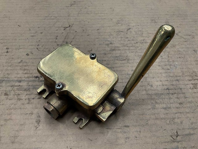 Vintage marine messinghendelklep - afbeelding 2 van  5