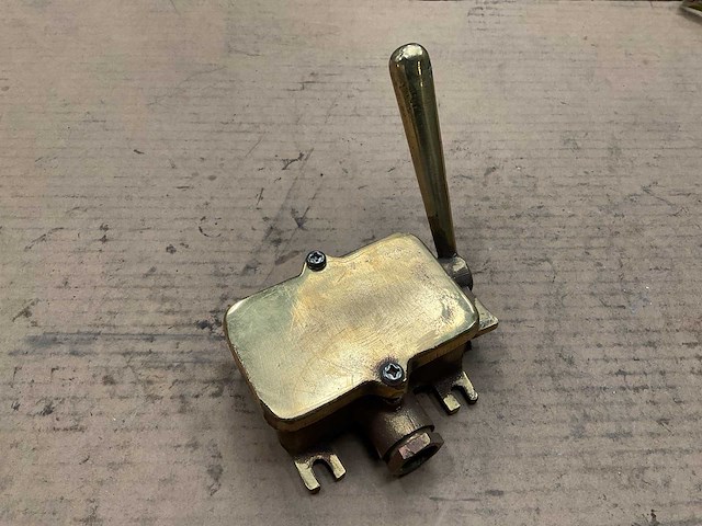 Vintage marine messinghendelklep - afbeelding 1 van  5