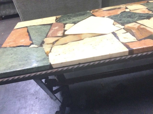 Vintage marmeren salontafel - afbeelding 2 van  4