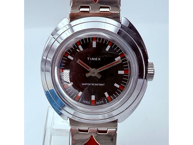 Vintage mechanisch timex horloge met originele doos en papieren - afbeelding 1 van  7