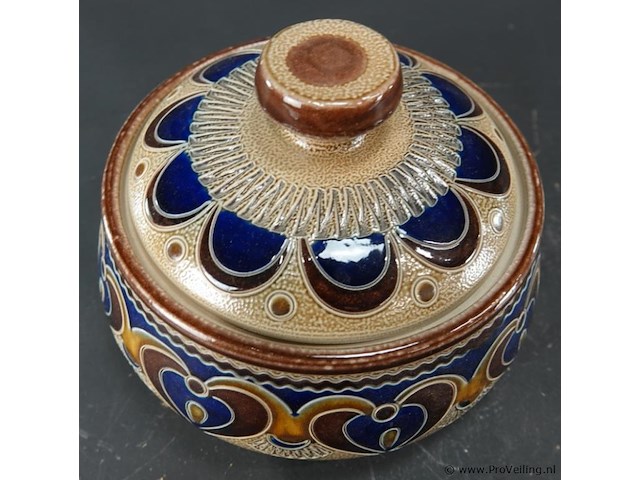 Vintage merkelbach duitse steengoed pot met deksel in zoutglazuur - afbeelding 3 van  5
