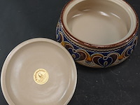 Vintage merkelbach duitse steengoed pot met deksel in zoutglazuur - afbeelding 4 van  5