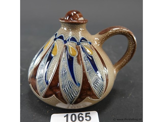 Vintage merkelbach duitse steengoed zoutglazuur karaf - afbeelding 1 van  5