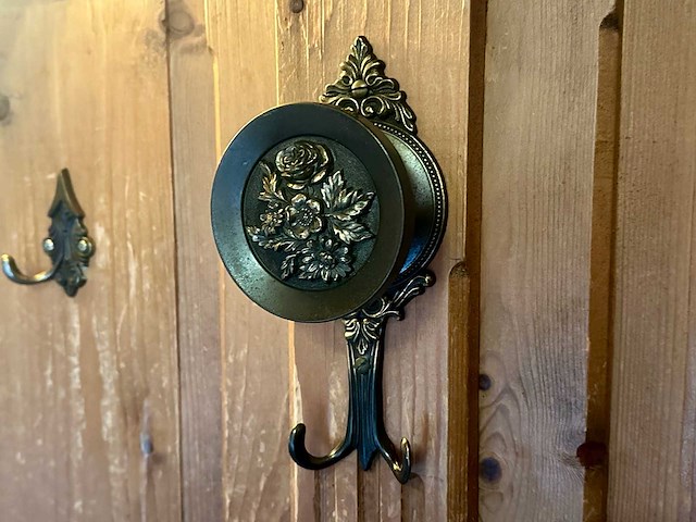 Vintage messing kledinghaak (5x) - afbeelding 2 van  3