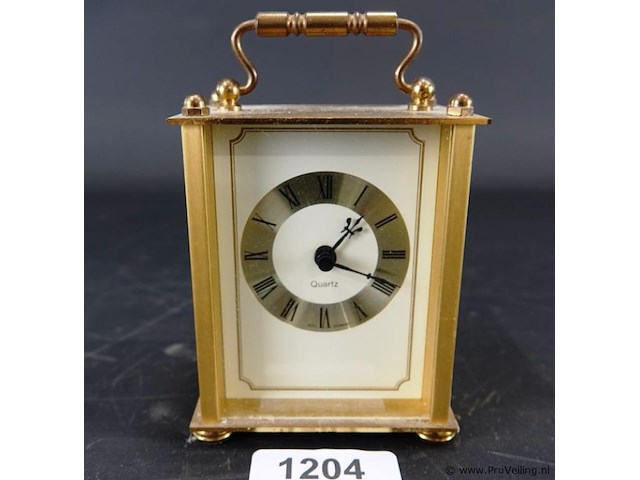 Vintage messing kwarts koetsklokje - afbeelding 1 van  5