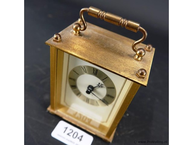 Vintage messing kwarts koetsklokje - afbeelding 2 van  5