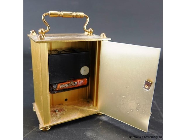 Vintage messing kwarts koetsklokje - afbeelding 4 van  5