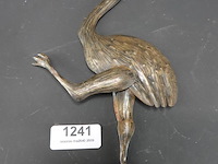 Vintage messing struisvogel/emu als wandversiering - afbeelding 1 van  5