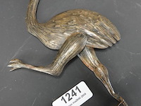 Vintage messing struisvogel/emu als wandversiering - afbeelding 2 van  5