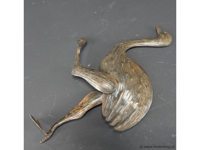 Vintage messing struisvogel/emu als wandversiering - afbeelding 4 van  5