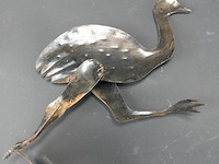 Vintage messing struisvogel/emu als wandversiering - afbeelding 5 van  5