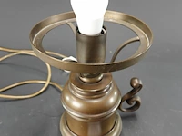 Vintage messing tafellamp met een witte opaline glazen - afbeelding 3 van  5
