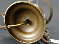 Vintage messing tafellamp met een witte opaline glazen - afbeelding 5 van  5