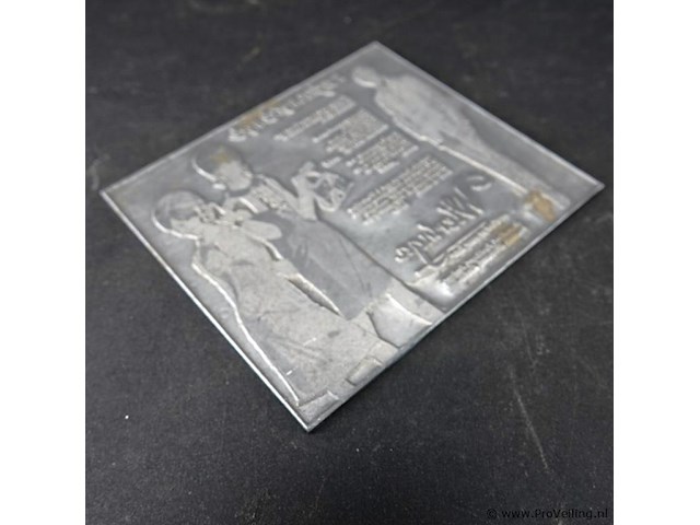 Vintage metalen drukplaat - afbeelding 3 van  5