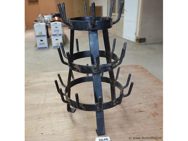 Vintage metalen hérisson (flessenrek) - afbeelding 1 van  5