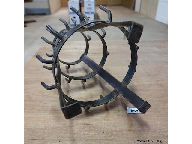 Vintage metalen hérisson (flessenrek) - afbeelding 5 van  5