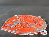 Vintage metalen kluisplaat of logo-embleem van de nederlandse kluizen- en metaalwarenfabrikant martens uit doetinchem - afbeelding 3 van  4