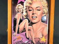 Vintage metalen marilyn monroe blikken wandbord uit 1995 van the estate of marilyn monroe, met het kunstenaarteken van e. wehder