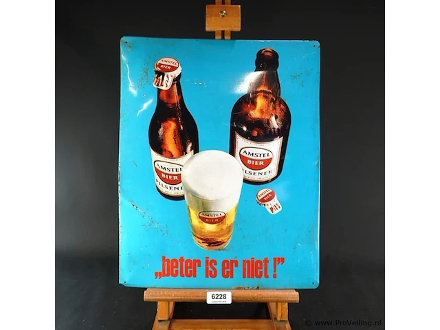 Vintage metalen reclamebord van amstel bier - afbeelding 1 van  7