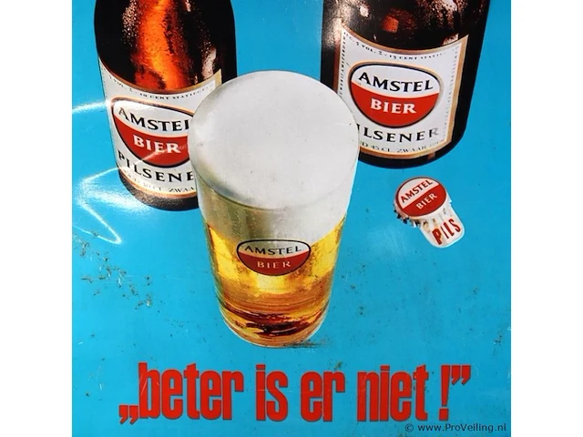 Vintage metalen reclamebord van amstel bier - afbeelding 3 van  7