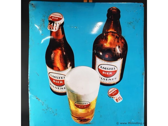 Vintage metalen reclamebord van amstel bier - afbeelding 4 van  7