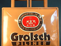 Vintage metalen reclamebord van grolsch pilsner