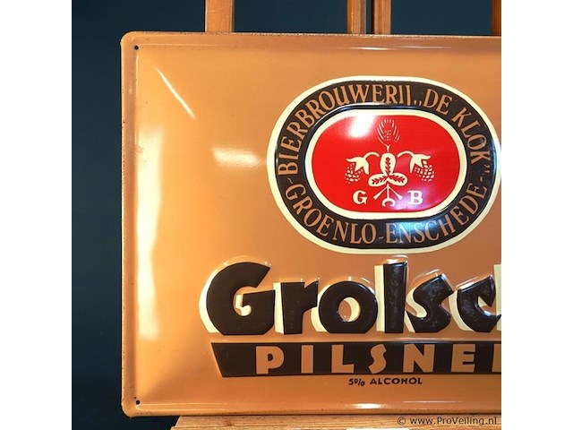 Vintage metalen reclamebord van grolsch pilsner - afbeelding 2 van  5
