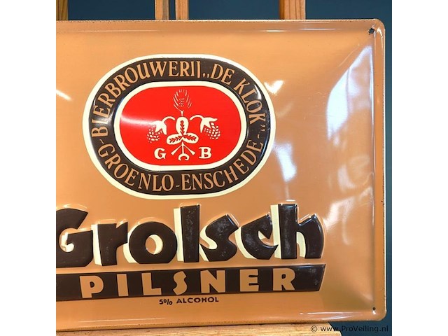 Vintage metalen reclamebord van grolsch pilsner - afbeelding 3 van  5