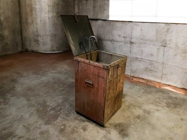 Vintage metalen wastafel met pomp 58x58x91cm - afbeelding 2 van  7