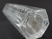 Vintage modernist clear glass vase met geometrisch zaagtand design - afbeelding 5 van  5