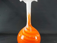 Vintage mondgeblazen opaline florence/empoli glazen vaas - afbeelding 2 van  5