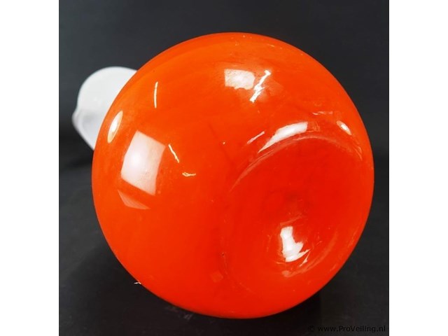 Vintage mondgeblazen opaline florence/empoli glazen vaas - afbeelding 5 van  5