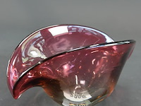 Vintage murano glazen schelpschaal in paars en roze - afbeelding 1 van  5