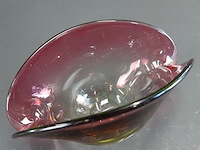Vintage murano glazen schelpschaal in paars en roze - afbeelding 3 van  5