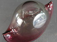 Vintage murano glazen schelpschaal in paars en roze - afbeelding 5 van  5