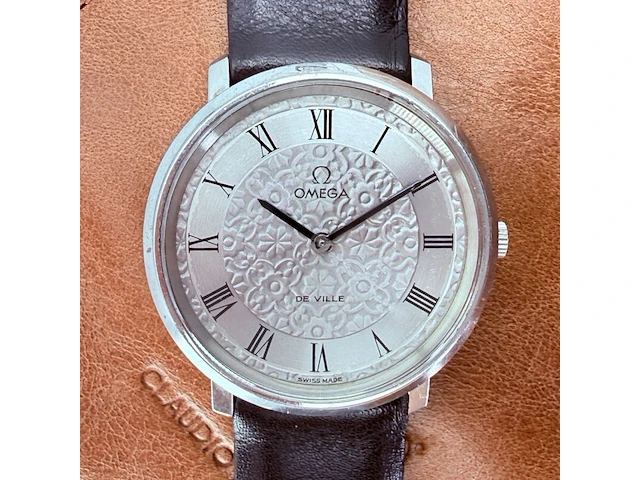 Vintage omega de ville cal.625 111.0107 floral guilloche dresswatch - afbeelding 1 van  10