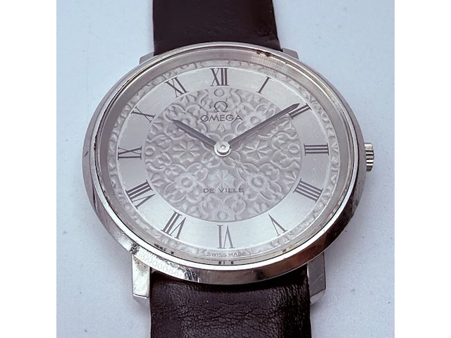 Vintage omega de ville cal.625 111.0107 floral guilloche dresswatch - afbeelding 3 van  10