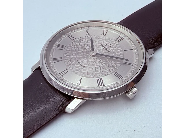 Vintage omega de ville cal.625 111.0107 floral guilloche dresswatch - afbeelding 4 van  10