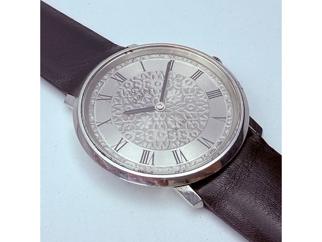 Vintage omega de ville cal.625 111.0107 floral guilloche dresswatch - afbeelding 5 van  10