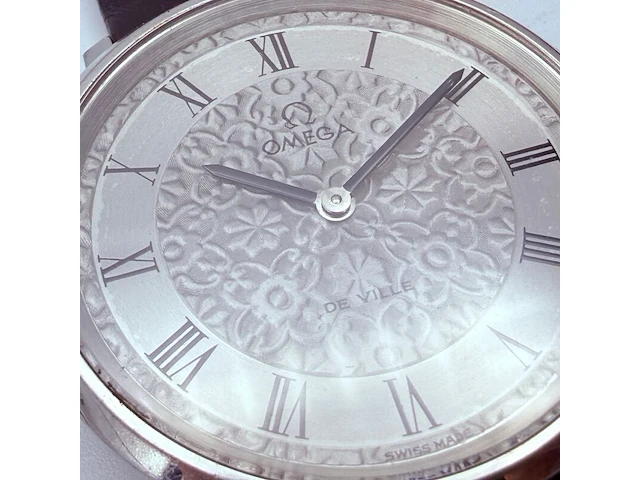 Vintage omega de ville cal.625 111.0107 floral guilloche dresswatch - afbeelding 6 van  10