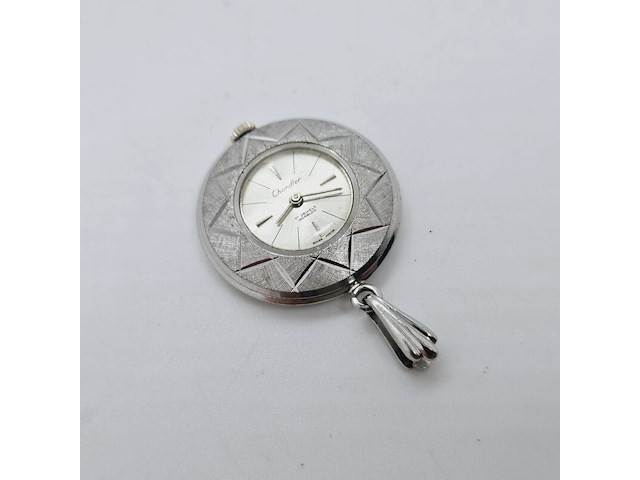 Vintage pendant zakhorloge - mechanisch uurwerk - afbeelding 3 van  4