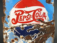 Vintage pepsi-cola reclamebord van geëmailleerd metaal