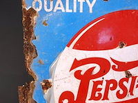 Vintage pepsi-cola reclamebord van geëmailleerd metaal - afbeelding 2 van  7