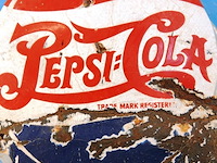 Vintage pepsi-cola reclamebord van geëmailleerd metaal - afbeelding 3 van  7