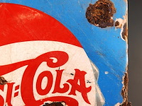 Vintage pepsi-cola reclamebord van geëmailleerd metaal - afbeelding 4 van  7