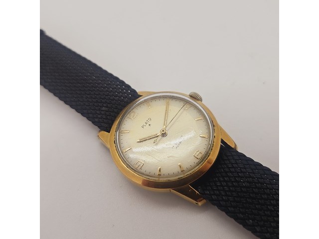 Vintage plato goldfilled mechanisch horloge - afbeelding 5 van  8