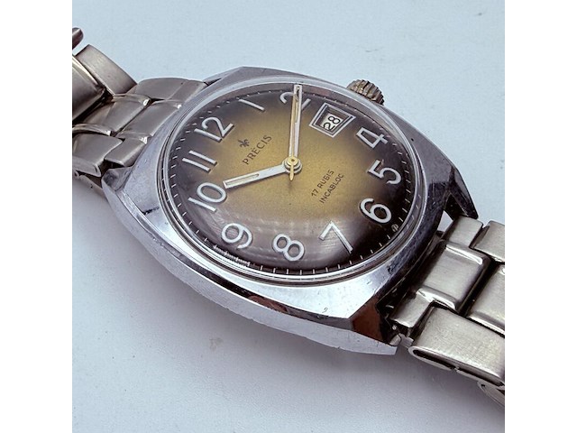 Vintage précis 17 rubis incabloc mechanisch horloge - afbeelding 2 van  8