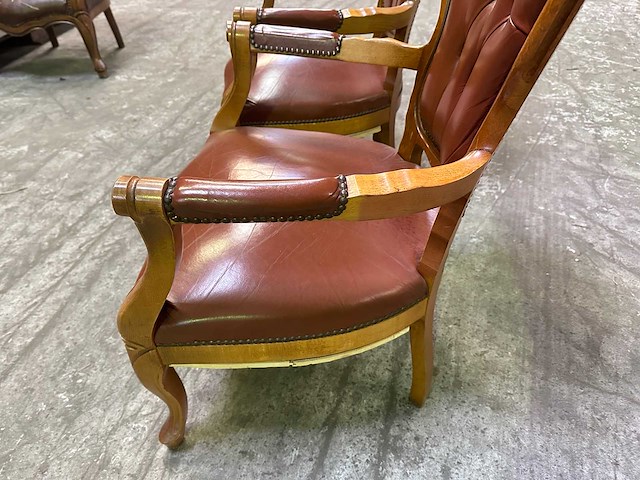 Vintage queen anne stoel (2x) - afbeelding 2 van  4