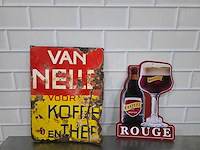 Vintage reclamebord (2x) - afbeelding 1 van  3